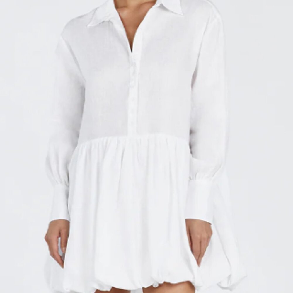 DISSH White Button-Up Dress
